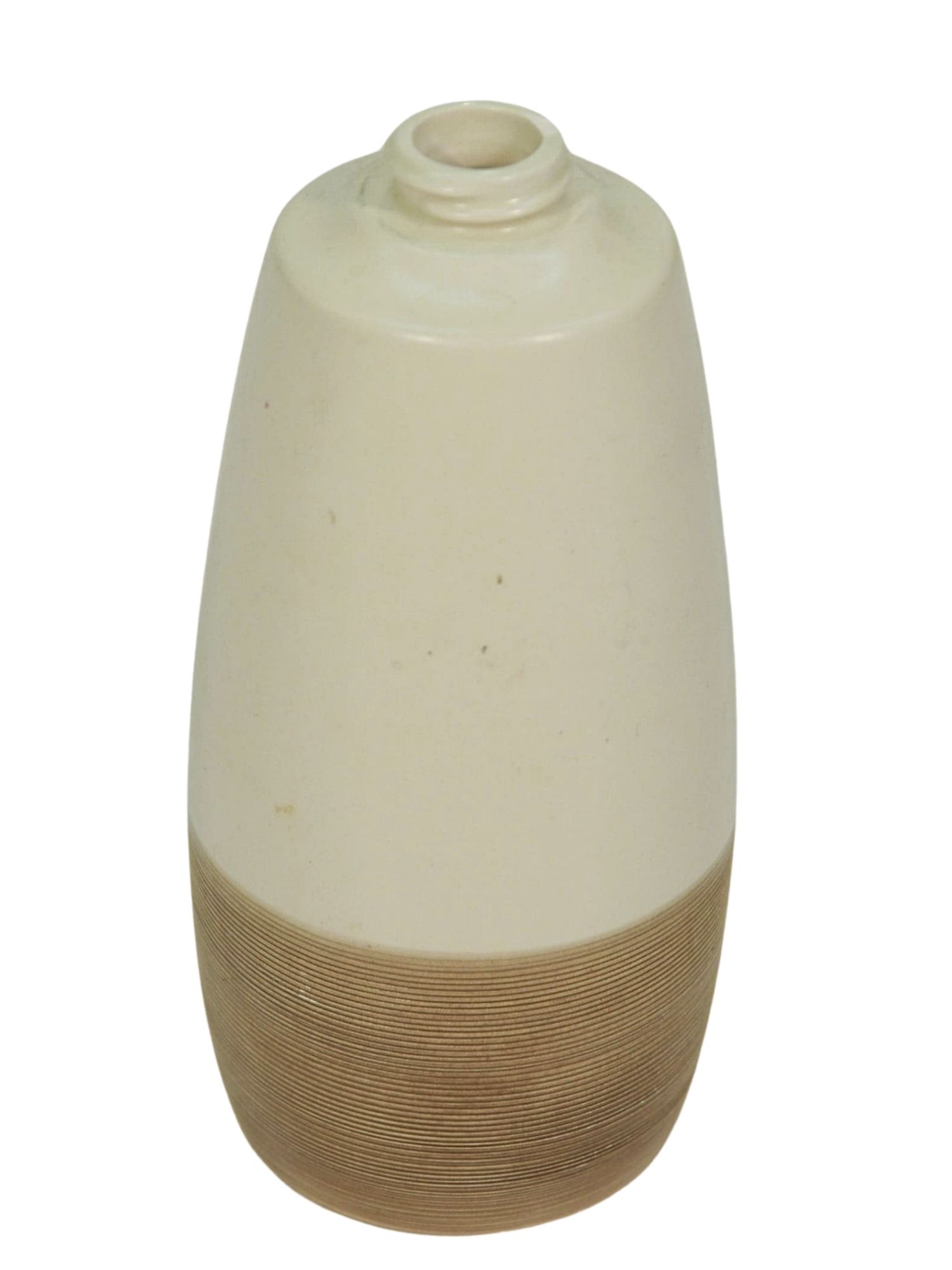 Vase weiß beige H 17cm