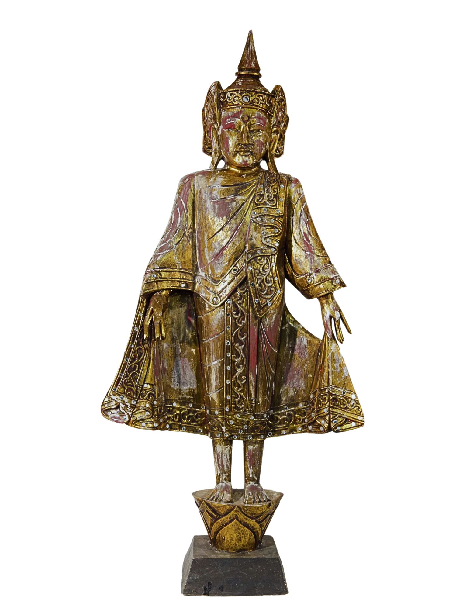 Großer Buddha Holz vergoldet