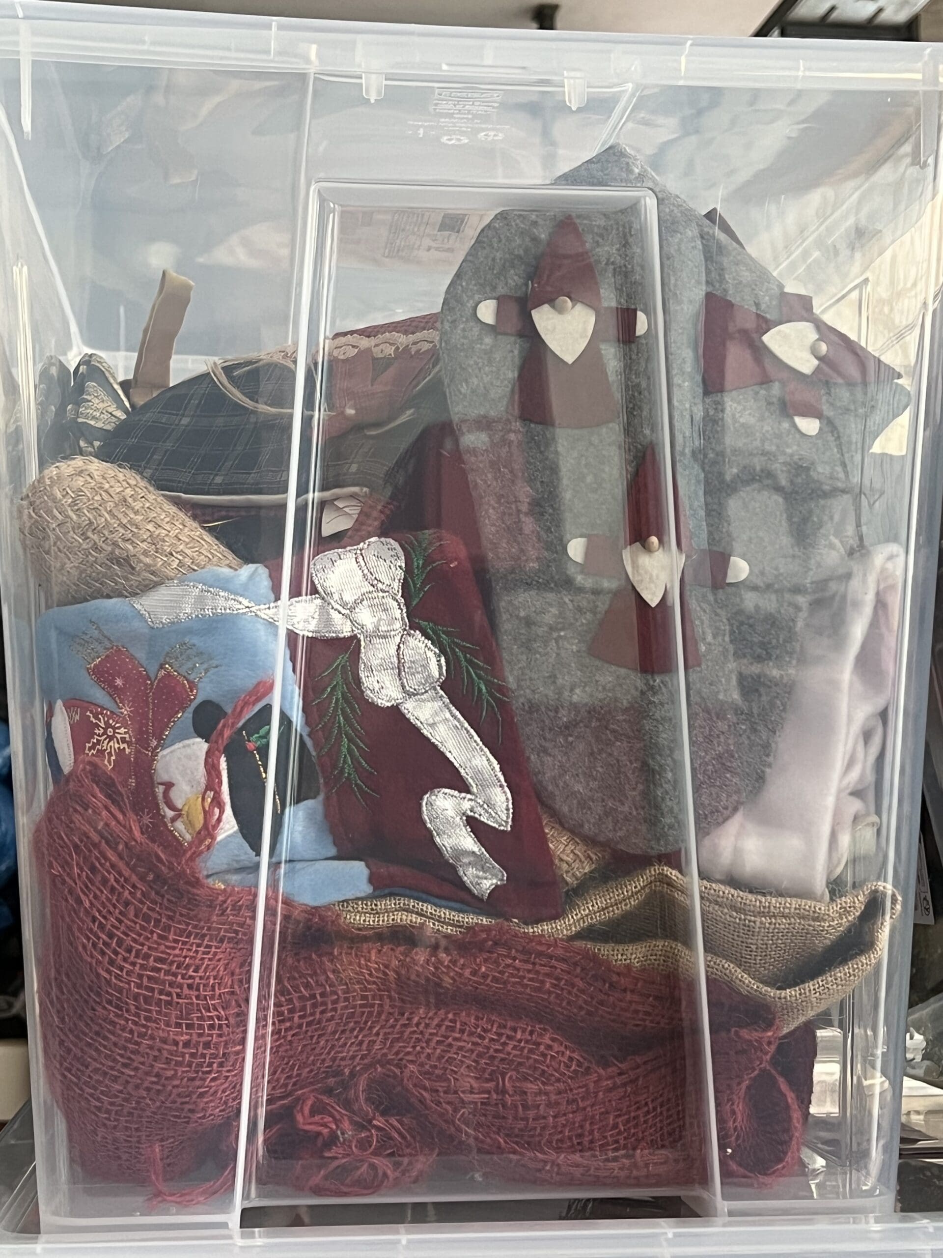 Textile Weihnachtssäckchen, 1 Kiste