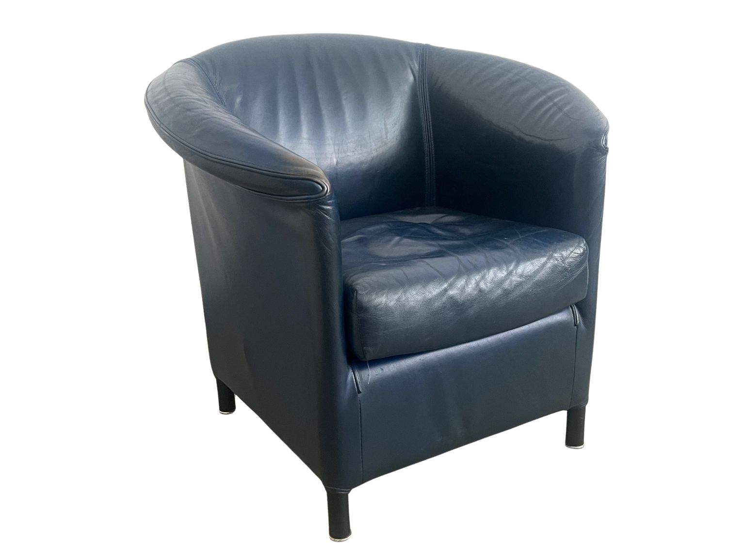 Fauteuil aus Leder blau, 2 Stk – Bild 2