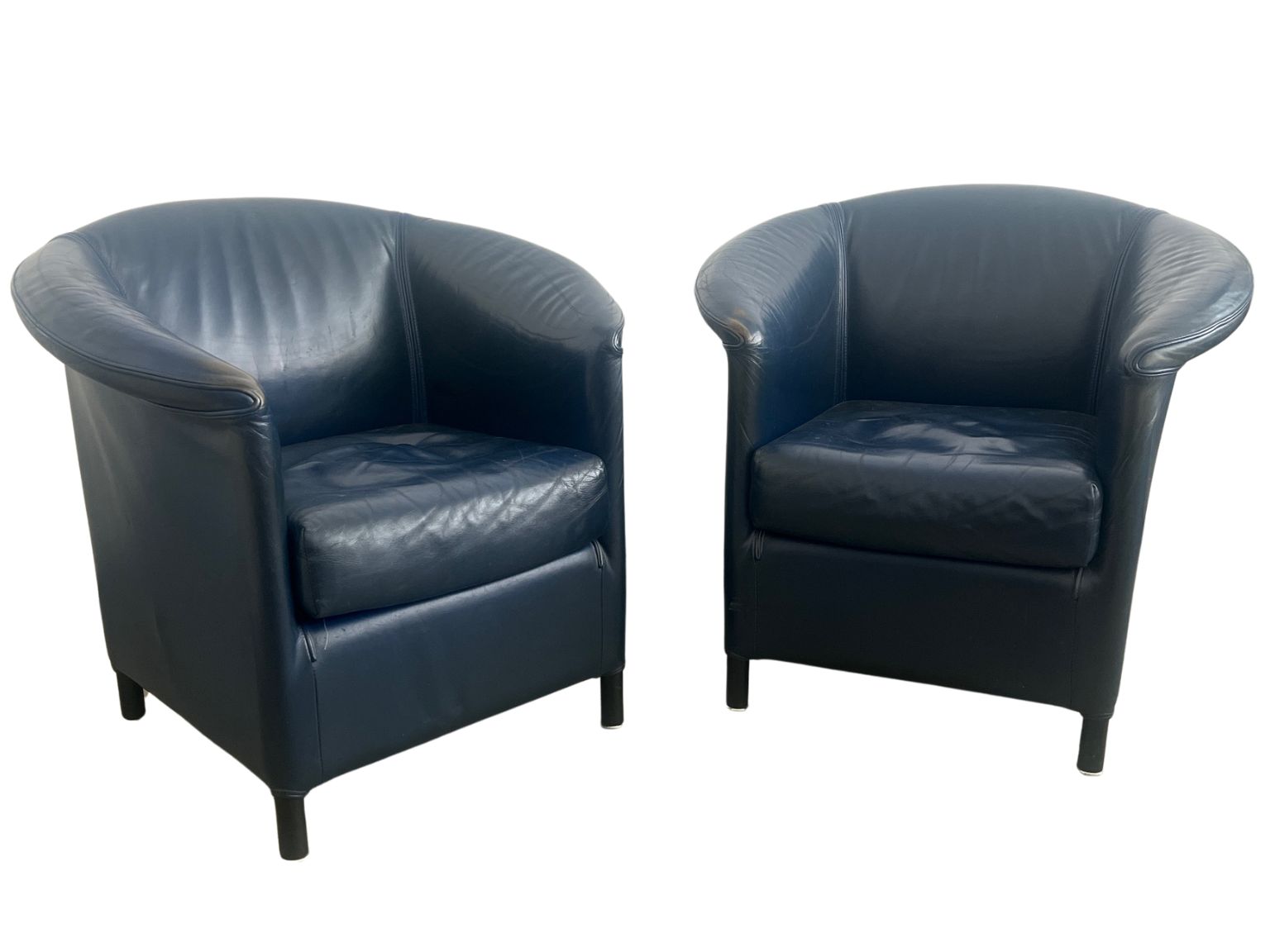 Fauteuil aus Leder blau, 2 Stk