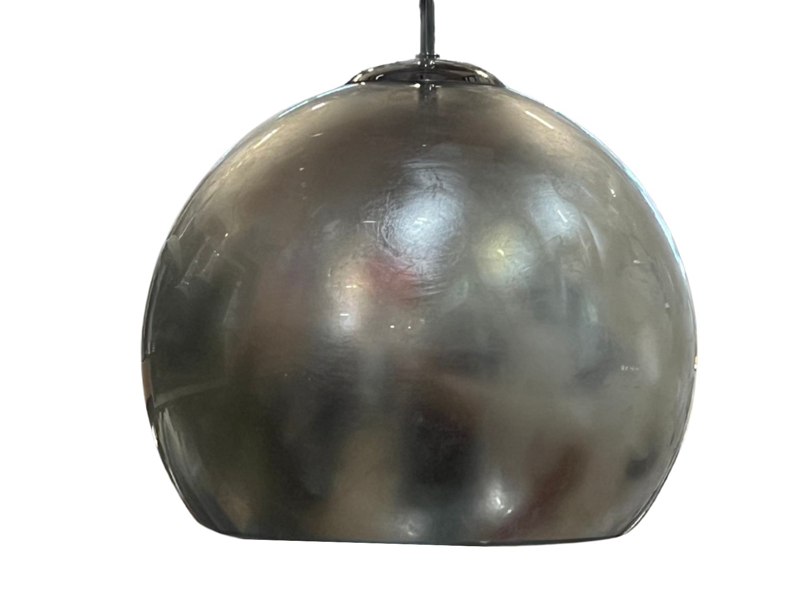 Hängelampe Silberne Halbkugel