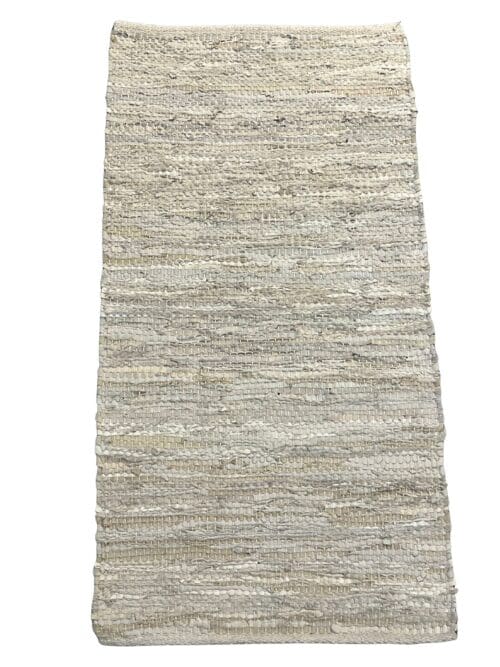 Fleckerlteppich weißes Leder, 130 x 65 cm, 2 Stk