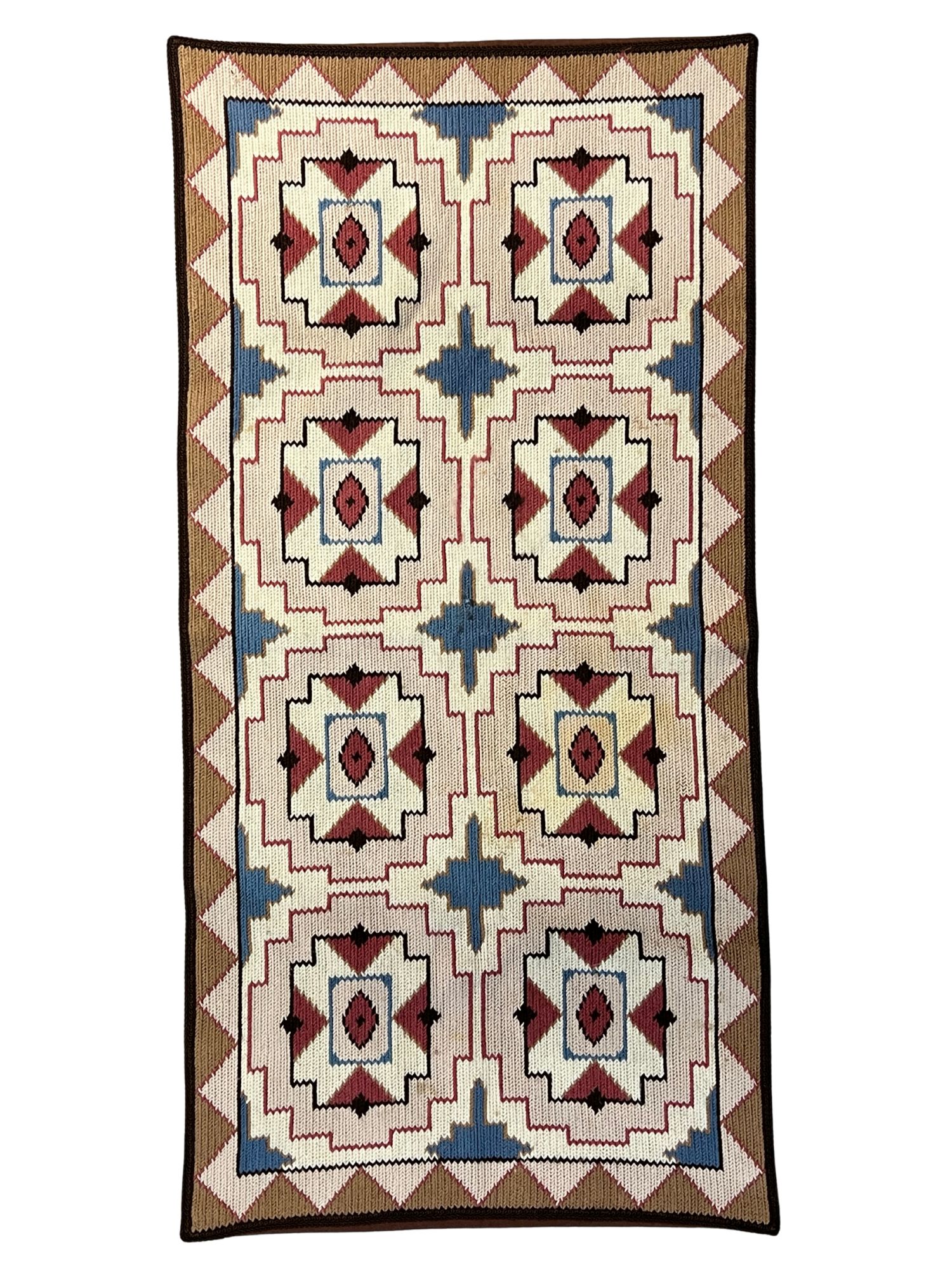 #73 Teppich / Wandteppich gestrickt, 115 x 55 cm