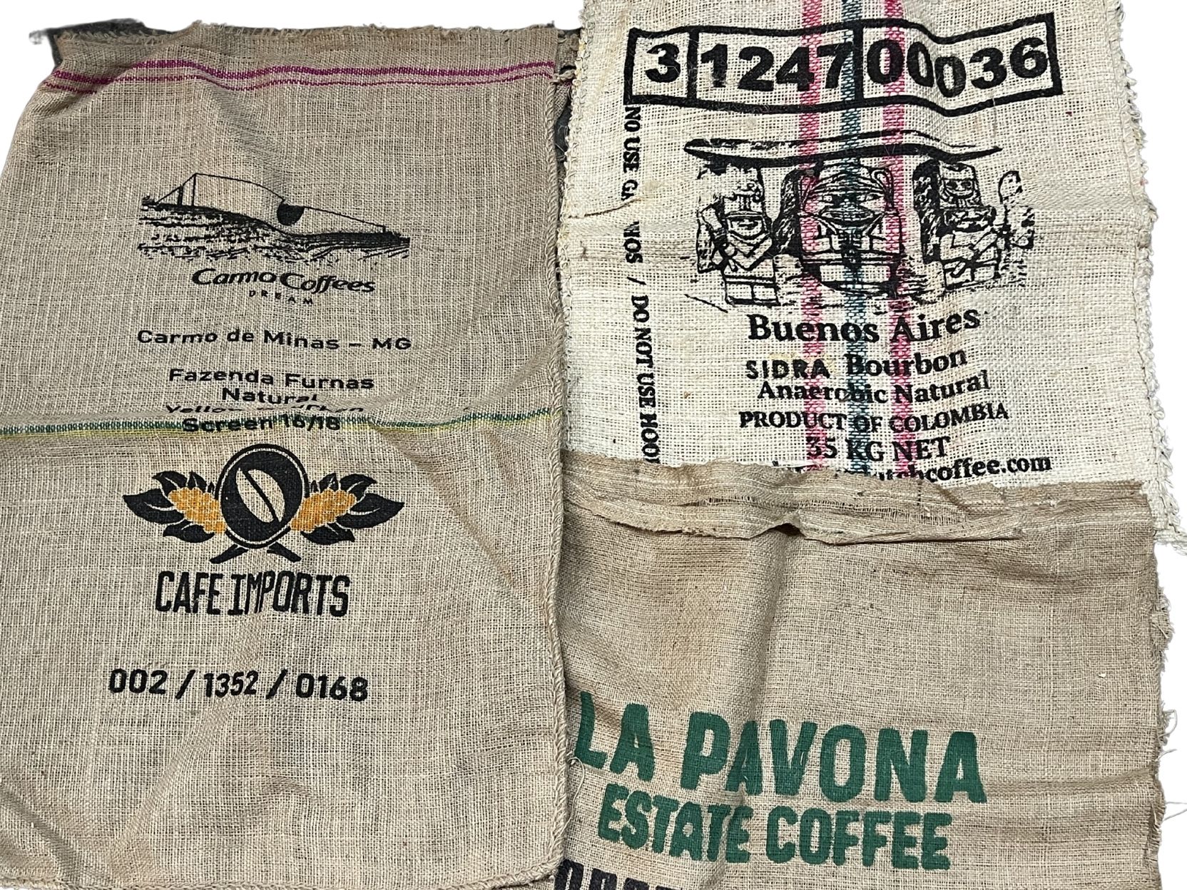 Original Kaffeesäcke aus Jutte, 1 Kiste voll