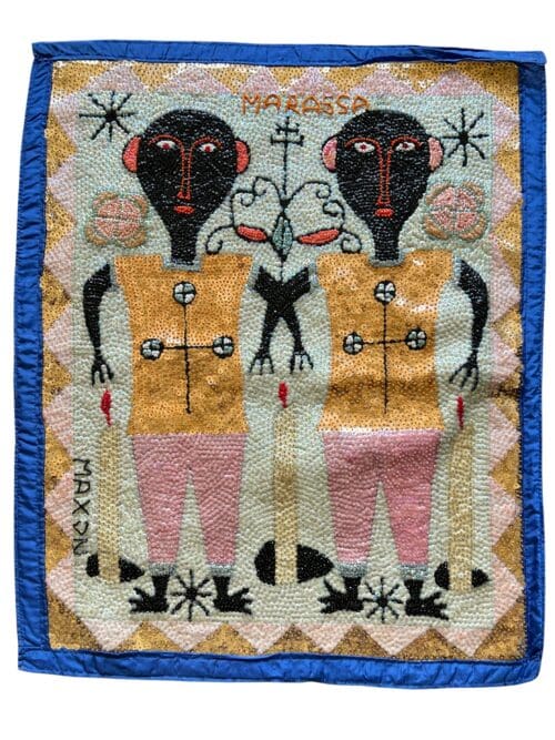 Wandteppich Zwillinge aus Pailletten, 84 x 70 cm