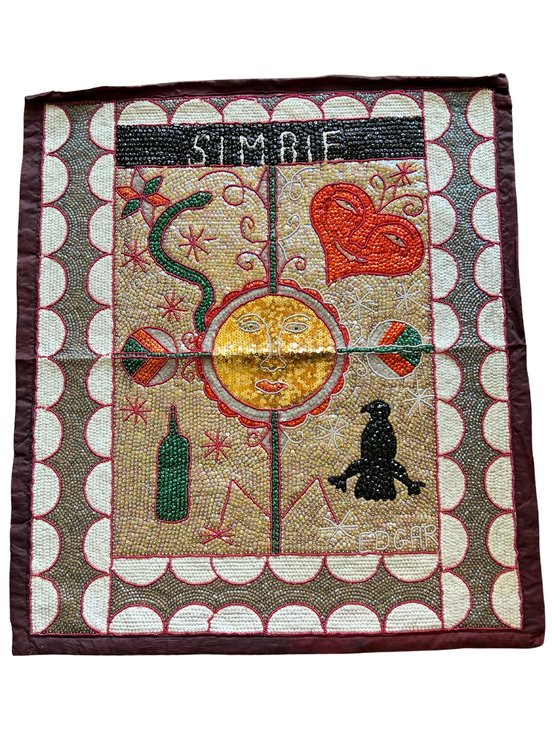 Wandteppich Simbie aus Pailletten, 96 x 86