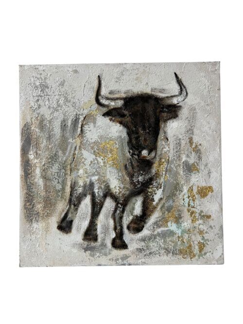 Bild Stier mit Gold, 55 x 55 cm