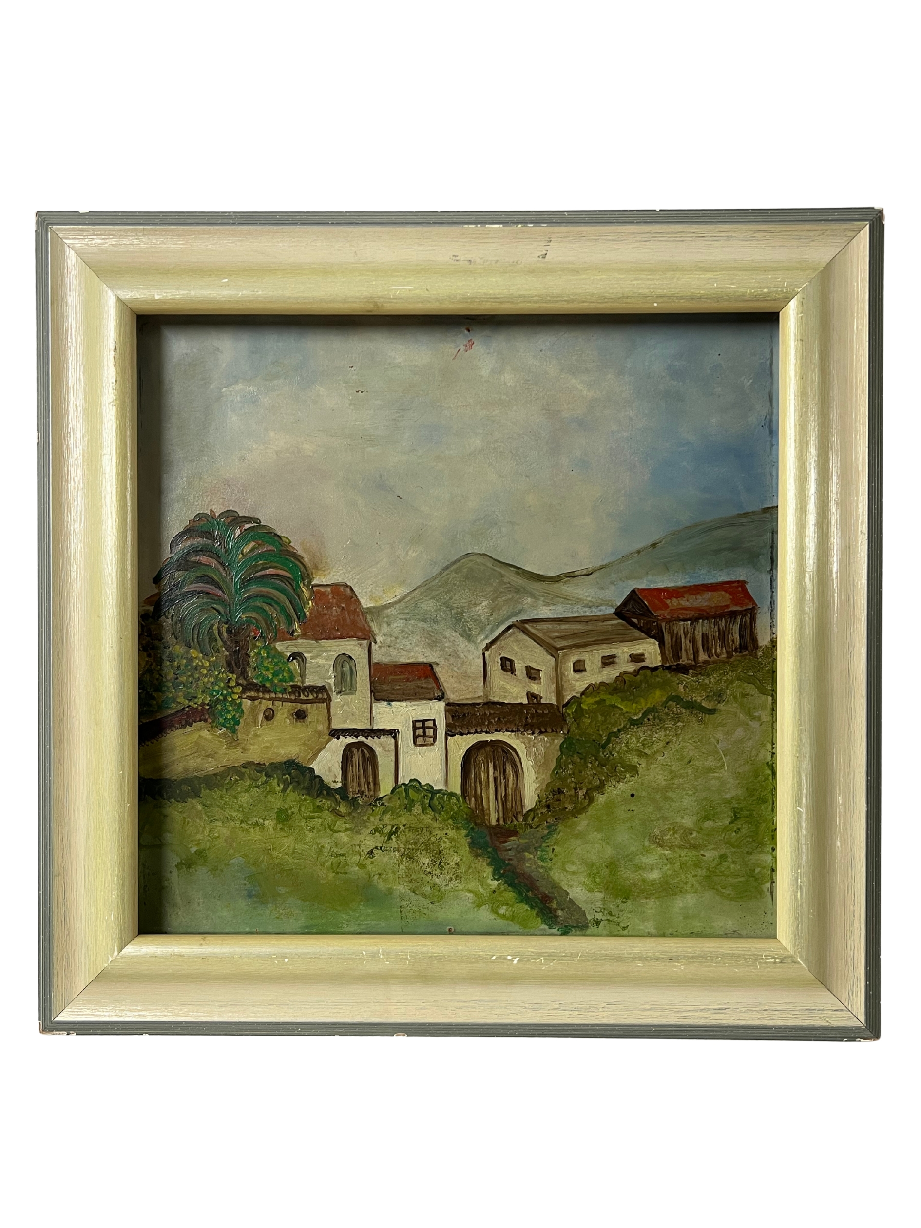 Bild Dorf mit Palme, 49 x 50 cm