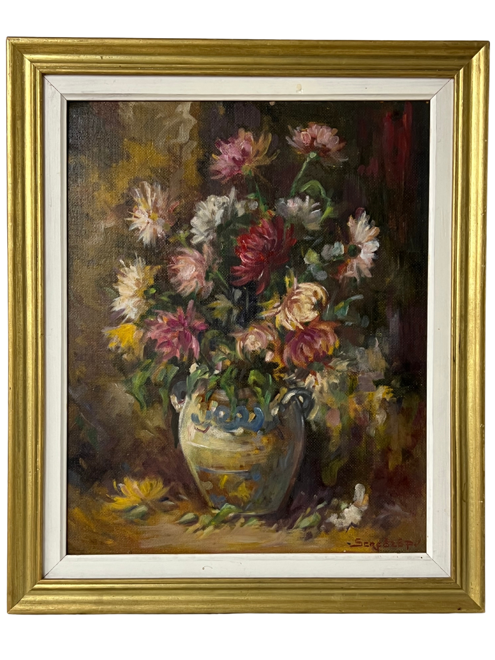 Dahlien in Vase, 51 x 61 cm