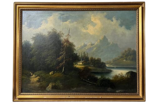 Landschaftsmalerei mit See, 115 x 87 cm