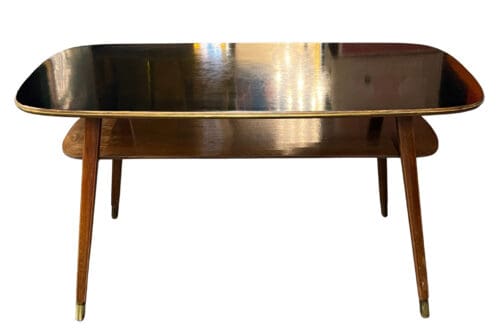 Couchtisch Midcentury mit schwarzer Resopalplatte