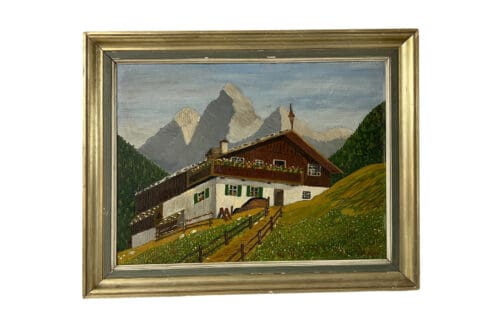 Gemälde Almhaus, 74 x 58 cm