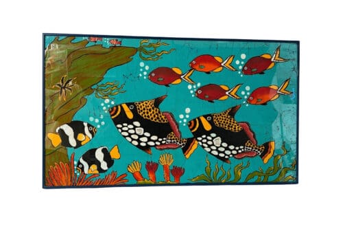 Batik gerahmt II, 85 x 49 cm