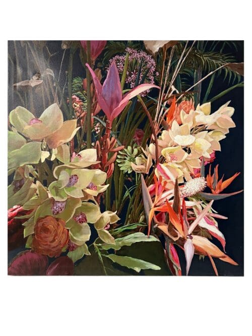 Bild Tropischer Blumenstrauß, 100 x 100 cm
